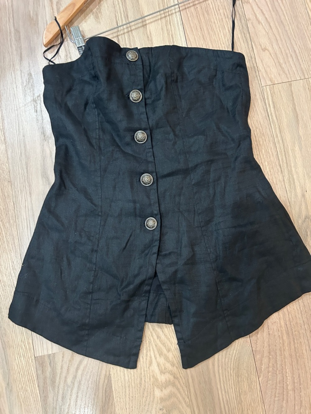 Free People Between Tube Top Black Sleeveless Strapless Womens Medium NWT